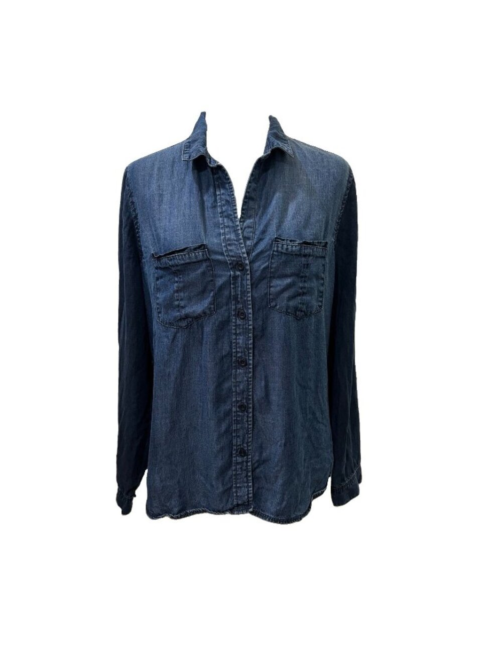 Chelsea & Violet Long Sleeve Button-Up  Chambray Denim  Shirt Size M